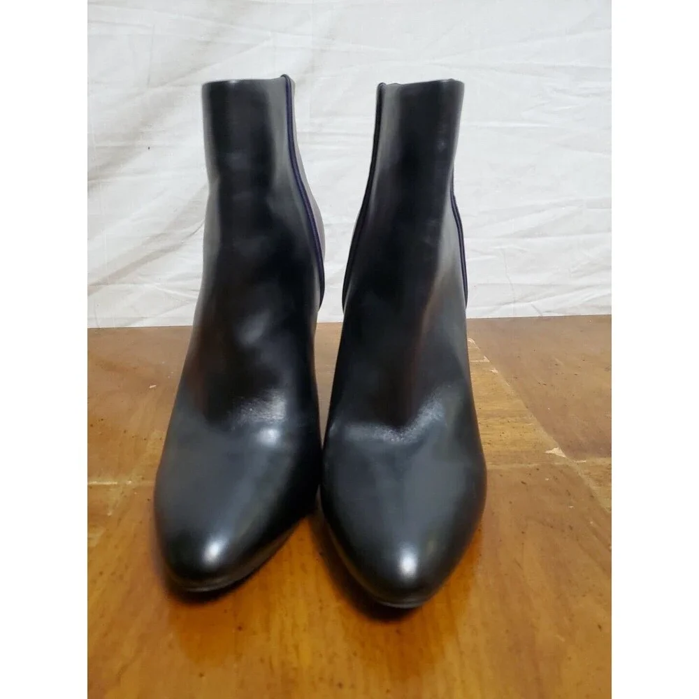 Cabi Bisset Leather Black Mulberry Color Block Booties Boots Size 10 Shoes